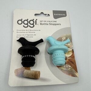 Oggi Set-Silicone Bottle Stoppers liquor cocktails wine barware